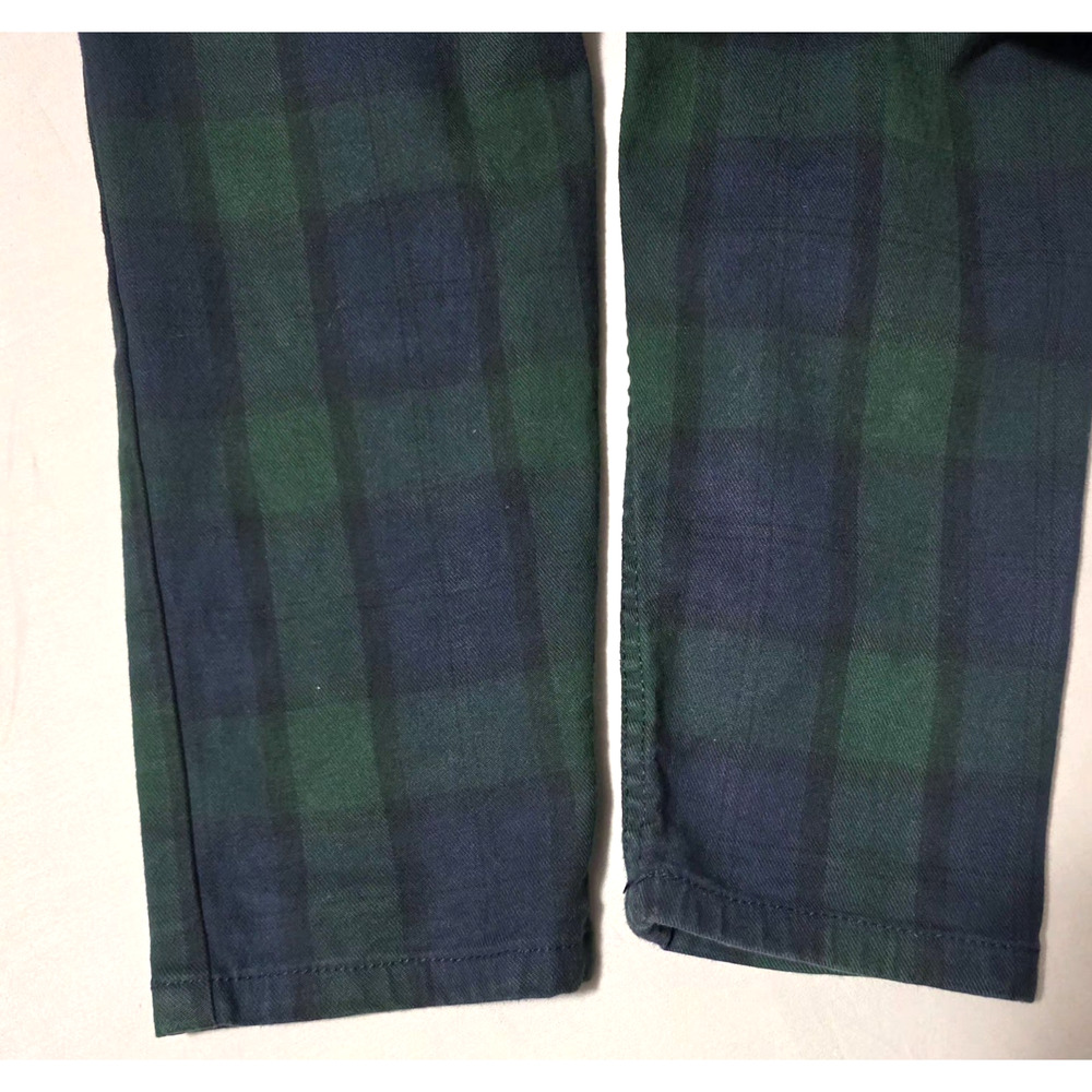 Levi's 502 Mens 36x29 Black Watch Plaid Green Blue Taper Pants Rare Blank R Tab - Picture 11 of 15
